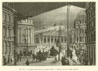 Oświetlenie elektryczne rezydencji w Londynie firmy Siemens Lamps autorstwa French School